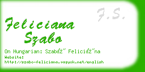 feliciana szabo business card